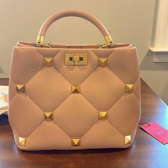 Valentino Garavani Medium Roman Stud leather top handle bag. Brand new.